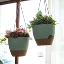 10 Inch Self Watering Hanging Pots, 2 Pack Hanging Planters with 40oZ Deep Reservior for Indoor Outdoor Plants Flowers, Green with Brown by GreenHaven Gardens