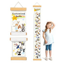 Personalized Name Baby Height Growth Chart, Letters Canvas Height Chart for Kids Baby Toddler Boys Girls, Canvas&Wood Growth Chart for Wall Room Nursery Decor, Hanging Rulers by TinyTreasures Baby Boutique