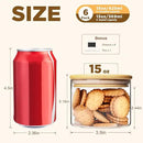 15oz Glass Food Storage Jars, Glass Jars with Bamboo Lids, Kitchen Storage Jars, Set of 6, Canisters with Airtight Lids for Spice, Coffee, Cookie, Pantry Organizers by CozyNest Decor