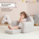 Toddler Chair,Sherpa Bear Kids Chair,Toddler Couch Fold Out,Children Reading Chair,Flip Out Kids Couch,Toddler Sofa Convertible for Age 1-3(Grey Bear) by TinyTreasures Baby Boutique