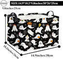 HIYAGON Rectangular Halloween Basket for Boys and Girls Kids Trick or Treat Pumpkin Basket for Halloween Parties Cute Storage Bin Organizer Box Room Decor(Black ghost) by TinyTreasures Baby Boutique