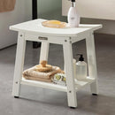 HDPS Shower Bench, White Plastic Shower Stool Seat for Shaving Legs, Spa Bath Seat, Heavy Duty Waterproof, Non-Slip, No Maintenance by TinyTreasures Baby Boutique