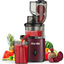 Masticating Cold Press Juicer Machines: 200W Pure Slow Juicer With Quiet Motor For Vegetable And Fruit Easy To Clean, Red by CozyNest Decor