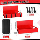 3 Pack Magnetic Garage Organizer Spice Rack for Refrigerator - 20 lb Capacity Shelf Hanging Heavy Duty Fridge Side for Organize Garage Tools, Red by CozyNest Decor