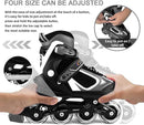 Nattork Blade Roller Skates for Boys with Light Up Wheel, Outdoor & Indoor Illuminating Black Inline Skates for Boys Little Kids Toddler Ages 5-8 4 5 6, Beginners by TinyTreasures Baby Boutique