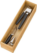 Bamboo Kitchen Drawer Organizer, Wooden Storage Box for Utensil Organizer Silverware Tray Cutlery Holder Flatware Containers - Multi-Use Deep Drawer Dividers Organizer for Bathroom, Jewelry, 12"3"2.5" by CozyNest Decor