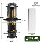 Kingsyard Squirrel Proof Bird Feeder with Removable Base, All Metal, Tube Bird Feeders for Outdoors Hanging, Easy to Clean & Refill, Black by CozyNest Decor