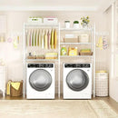 Ulif U6 Clothes Drying Rack, 5-Tier Over Washer and Dryer Laundry Room Storage and Organizer, Heavy-Duty Space Saver, 65.3" W x 13.4" D x 77.5" H, White by CozyNest Decor