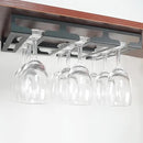 Wine Glass Rack - Under Cabinet Stemware Wine Glass Holder Glasses Storage Hanger Metal Hanging Organizer for Bar Kitchen 3 Rows Black by CozyNest Decor