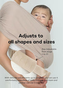 Konny Baby Carrier Flex SoftBreeze with Head Support - Adjustable, Easy to Wear Baby Wrap Sling, Perfect for Newborn Babies Essentials up to 44 lbs (XS-XL) - Khaki Grey by TinyTreasures Baby Boutique