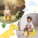 Potty Seat Baby Training Chair Boys Girls Toddler Dinosaur Comfortable children 1-5 years old Baby toilet Animal seat with lid back potty trainer (Yellow) by TinyTreasures Baby Boutique