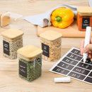 ComSaf 6Pcs 6 oz Spice Jars with Label Trial Set, Glass Spice Jars with Bamboo Lids Supplementary Set, Seasoning Container Trial Pack, Perfect for Ktichen Starter by CozyNest Decor