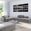 KREATIVE ARTS - San Francisco Bay at Night in Black and White Bridge 3 Panels Modern Landscape Artwork Canvas Prints Cityscape Pictures Paintings on Canvas Wall Art for Home Decor (16x24inchx3pcs) by CozyNest Decor