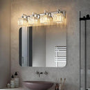 Modern Bathroom Vanity Light 4-Lights Chrome Crystal Wall Lamp Bathroom Modern Crystal Vanity Lighting by CozyNest Decor
