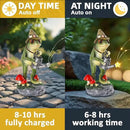 Solar Frog Statue for Garden with Watering Can Light 8.8" Resin Frog Figurine Outdoor Patio Porch Yard Decor Unique Birthday Housewarming Gifts for Women Mom Grandma Wife Sister by CozyNest Decor