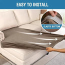 H.VERSAILTEX Velvet Stretch Individual Chaise Cover Sectional Couch Covers for L Shaped Sofa Both Left/Right Furniture Protector Seat Cushion Sofa Cover (1 Piece Chaise Cover, Mocha) by CozyNest Decor