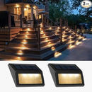 Solar Lights Outdoor, Waterproof Solar Powered Deck Step Lights for Patio Garden Backyard Garage Driveway Pathway Outside Wall Lighting (Warm White/2 Pack) by GreenHaven Gardens