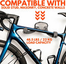 Bike Wall Mount - Horizontal Wall Hanger, Adjustable Design for Road, Mountain and Hybrid Bikes up to 48.5 lbs - Space-Saving Bike Rack for Garage or Apartment - Sturdy Indoor Bicycle Storage by GreenHaven Gardens