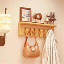 Wall Mounted Piano Key Hanger | Flip Style Hook | Entrance Wall Art Hook, Made of Oak Wood (3 Times Painted, 4 Times Polished) (Tray Beech, 6Hooks) by CozyNest Decor