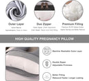 Pregnancy Pillow, Full Body Maternity Pillow 57 inch, with Removable Washable Cover - Sleep Support for Legs, Back, Neck, Shoulder, HIPS, Belly for Pregnent Women, Velvet Cover(Grey) by TinyTreasures Baby Boutique