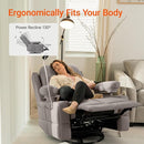 Rocking Chair Nursery with Adjustable Armrests, Electric Glider Recliner Nursing Chair for Breastfeeding, Power Swivel Recliner Chairs with USB Port and Storage, FSC Certified (Haze) by TinyTreasures Baby Boutique