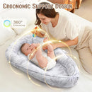 HKAI Baby Lounger – Soft Cotton Infant Floor Seat for Newborn to 24 Months, Portable Baby Essentials for Boys & Girls, Travel-Friendly Baby Lounge Pillow by TinyTreasures Baby Boutique