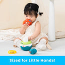 PlenPLAY Baby Tummy Time Toys - Dino Stacking Toys for Age 6+ Months, Weeble Wobble Toys for Babies 6 9 12 Months, Stacking Rings STEM Learning Toy, Sensory Learning Toy (Dinosaur), Small, Blue by TinyTreasures Baby Boutique