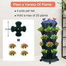 Vertical Planter, 5 Tier Stackable Strawberry Planter with Garden Tool Set, Movable Indoor/Outdoor Garden Herb Pot for Growing Vegetables and Succulents, Green by GreenHaven Gardens