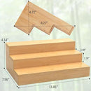 2 Pack Bamboo Spice Rack Organizer for Countertop, 3 Tier Spice Step Shelf for Cabinet (Jars Not Included) by CozyNest Decor