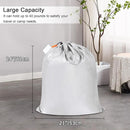 Polecasa Small Heavy Duty Laundry Bag with drawstring closure and Reinforced Handles, Easy to Carry Dirty Clothes Drawstring Bag for Travel, Camp 21”x24”, Silver by TinyTreasures Baby Boutique