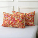 ABREEZE Paisley Bedding Sets 3Pcs Brushed Cotton Duvet Cover Set King Size Rustic Damask Red Floral Comforter Cover with Zipper Closure Boho Bedding Collections by CozyNest Decor