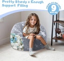 COMAX Kids Bean Bag Chair Turn into Beanbag Bed, Unicorn Toddler Bean Chair for Girl Boy Sleeping, Lazy Children Sofa Couch with Filler, Convertible Child Floor Mattress, Glowing Grey Star by TinyTreasures Baby Boutique