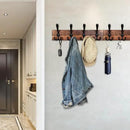 IBosins Wall Mounted Coat Rack, 31-2/5'' Long, Entryway Hanging Rack, Metal Wood Coat Hooks Rack with 8 Black Rustic Tri-Hooks Rail for Coat, Bag, Towel, Key, Hat, Umbrella by CozyNest Decor