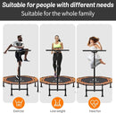 CLORIS 38in/48in Folding Trampoline - Max Load 220lbs / 450lbs Mini Trampoline Rebounder Trampoline for Adults with Adjustable Foam Handle, with safty Padded Cover Best Gift for Kids/Adult by TinyTreasures Baby Boutique