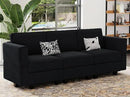 Belffin Modular Sofa Couch with Storage Seats Velvet 3 Seater Sofa for Living Room Black by CozyNest Decor