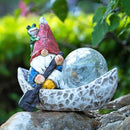 Garden Gnome Statue,Solar Gnomes Figurine,Outdoor Gnome Decor,Gnomes Decorations for Yard with Solar Light,Gnome Sculptures for Patio Lawn Ornaments by GreenHaven Gardens