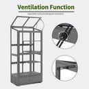 Macrout Cold Frame Greenhouse, Tall Wooden Greenhouse for Outdoor Indoor Use with Polycarbonate Panels, 3 Tier Garden Cold Frame with Drawer and Shelves, 0864 (Dark Grey) by GreenHaven Gardens