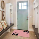 Mingnei Hi Bye Cat Welcome Doormat - Funny Black Cat Lover Floor Mat for Home Kitchen Entrance, 30x17 Pink by CozyNest Decor