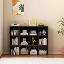 12-Cube Storage Shelf Bookcase - Wooden 3-Tier Floor Standing Open Bookshelf for Home and Office, Display Cabinet, Black by CozyNest Decor