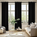 MIULEE Black Blackout Curtains for Bedroom Living Room 72 Inches Long 2 Panels, Thermal Insulated Room Darkening Drapes Solid Grommet Top Noise Reduction Light Blocking Halloween Window Curtains by TinyTreasures Baby Boutique