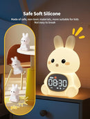 MASHI Bunny Alarm Clock, Toddler Sleep Training Clock with Sun & Moon, Sleep Sound Machine, Night Lights, Alarm Clock for Kids, Gift Ideas for Kids Child by TinyTreasures Baby Boutique