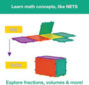 3D Building Set for Learning Math, Includes Many Online Activities,32-pc, Made in USA (Triangle/Rectangle/Square) by TinyTreasures Baby Boutique
