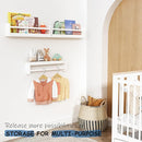 24 Inch White Wall Bookshelf for Kids Room, Floating Nursery Book Shelves Wall Mounted with Lip and Hanging Rod for Baby Girl Boy Bedroom, Large Corner Hanging Children Bookshelves -Set of 3 by TinyTreasures Baby Boutique