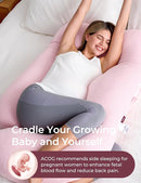 Momcozy Pregnancy Pillows for Sleeping, U Shaped Full Body Maternity Pillow for Side Sleeping - Support for Back, Legs, Belly, HIPS, 57 Inch, Pink by TinyTreasures Baby Boutique