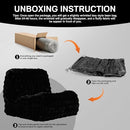 Modern Bean Bag Chair, Large Bean Bag Couch for Adults with Memory Foam Filled, Soft Faux Bunny Fur Lazy Chair for Living Room Bedroom Dorm Apartment, No Assembly Required, Black by TinyTreasures Baby Boutique
