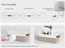 StorageWorks Narrow Storage Bins, Small Baskets for Organizing, Long Storage Basket with Handles, Fabric Storage Bins for Shelf, Brown and White, 2-Pack by CozyNest Decor