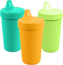 Re-Play Sippy Cups for Toddlers - 10 Oz. Reusable Spill Proof Cups for Kids, Dishwasher/Microwave Safe - Made in USA - Set of 3-3.13" x 6.25" - Aqua Asst by TinyTreasures Baby Boutique
