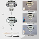 Flashing God Small Crystal Chandeliers Dia 12" Black Chandelier Flush Mount Ceiling Light for Bedroom Living Room Dining Room Hallway Dimmable 3 Rings LED Celing Lighting Fixtures by CozyNest Decor