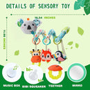 Jollybaby Crib Stroller Car Seat Toys for Baby 0-3-6-9-12 Months, Tummy Time Hanging Sensory Toys for Newborn with Music Box and Teether, Spiral Carseat Toy for Infant Boys Girls Gifts (Grey) by TinyTreasures Baby Boutique