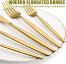40 Piece Gold Silverware Set for 8, Terlulu Stainless Steel Flatware Set, Gold Cutlery Set Utensils Set, Tableware Include Forks Knives Spoons for Home Kitchen Restaurant Wedding, Satin Finish by CozyNest Decor